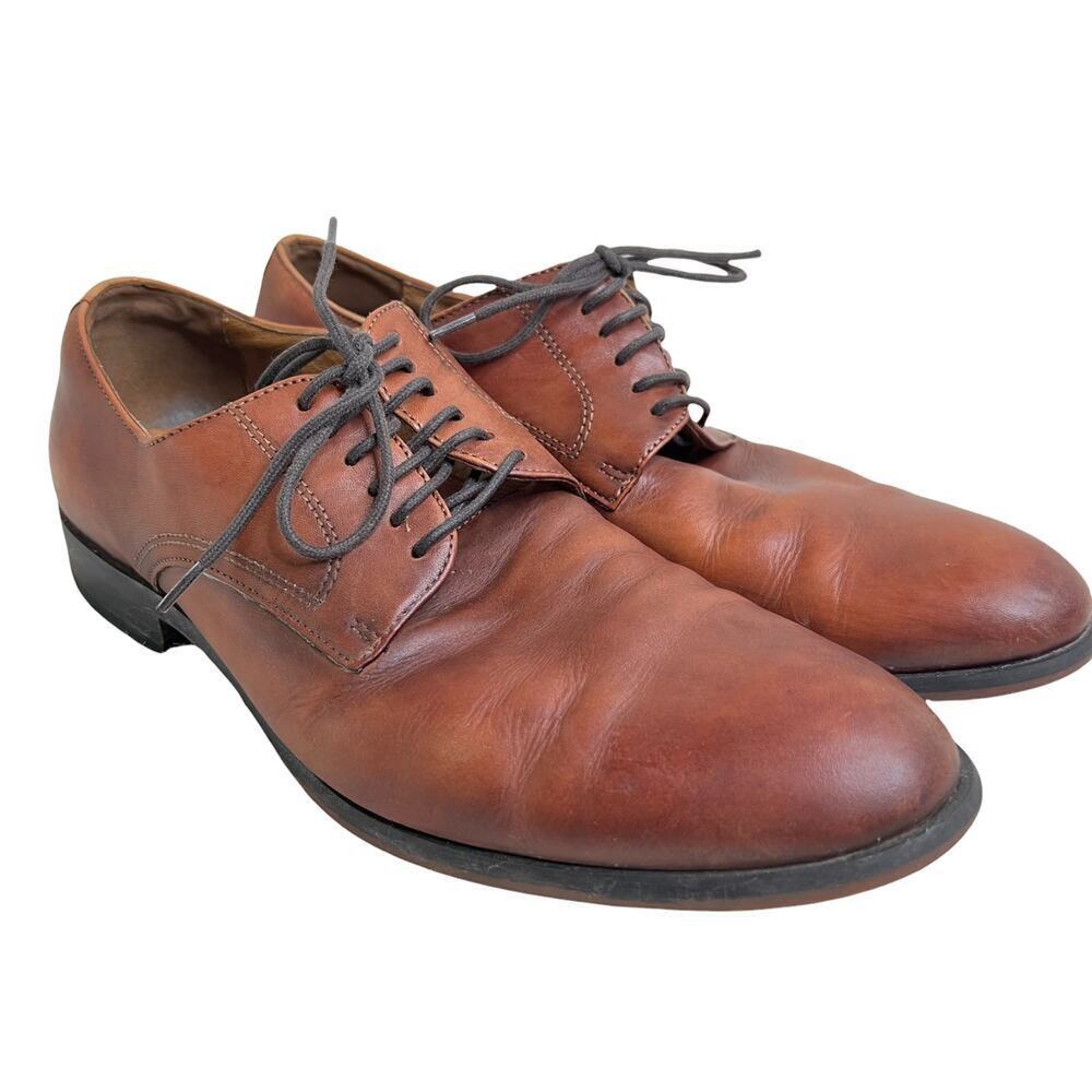 Blake McKay Soft Leather Cognac Brown Oxford Tie Shoes Size 9.5